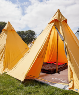 A Picture of The Plus Tent 2p Luxury District camping option at Decibel Outdoor Festival.