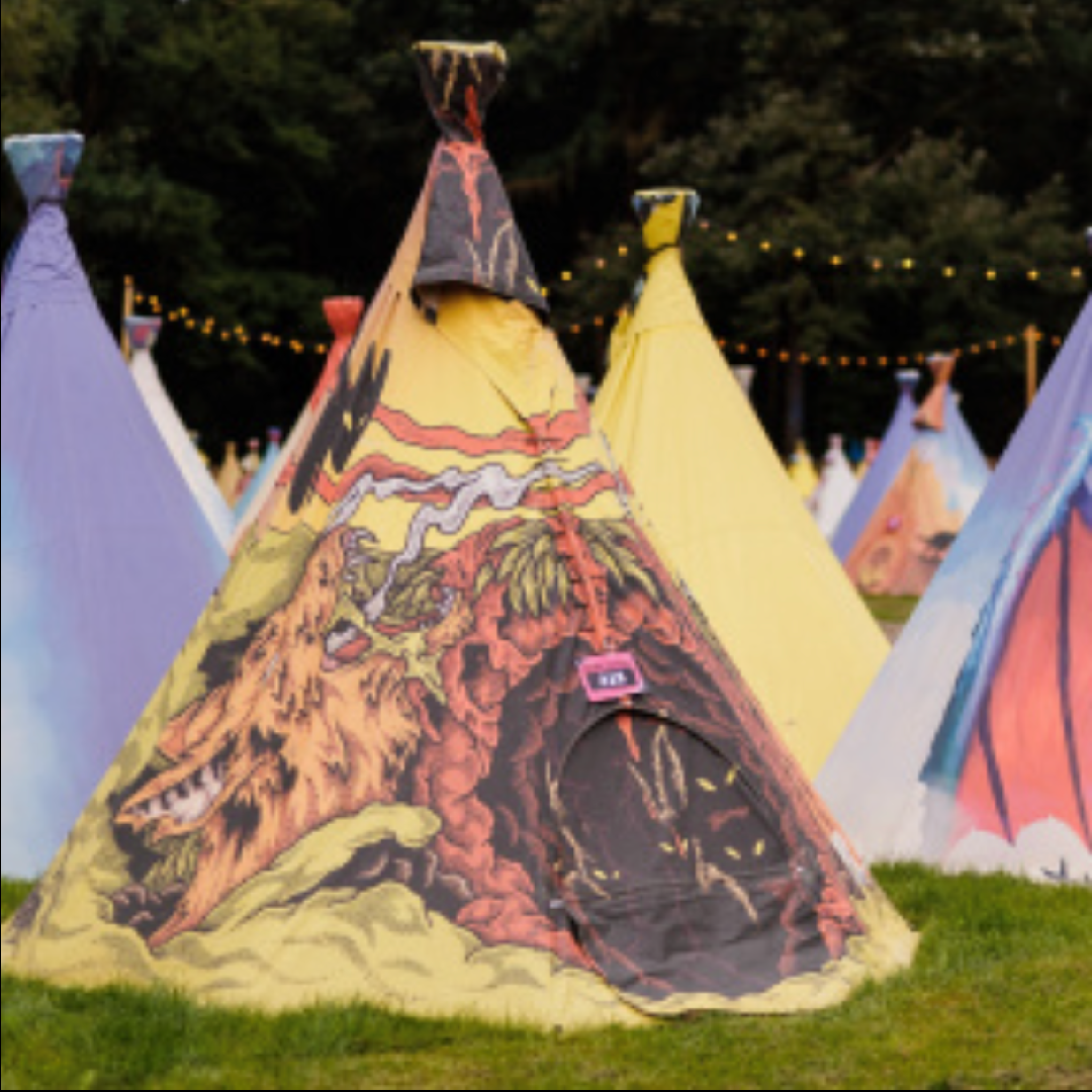 A picture of a Festipi 1P luxury district option at Decibel Outdoor Festival.