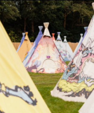 A picture of a Festipi 2P luxury district option at Decibel Outdoor Festival.