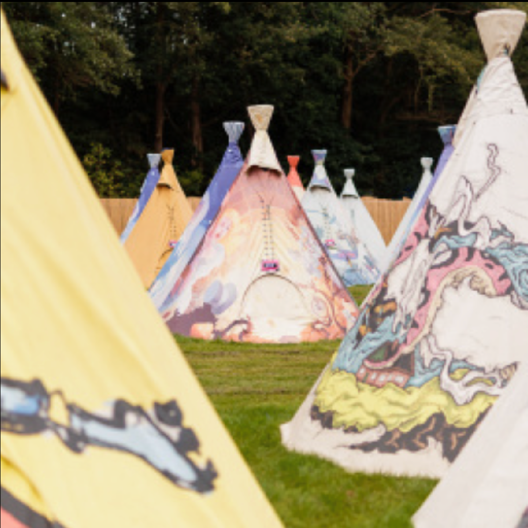 A picture of a Festipi 2P luxury district option at Decibel Outdoor Festival.